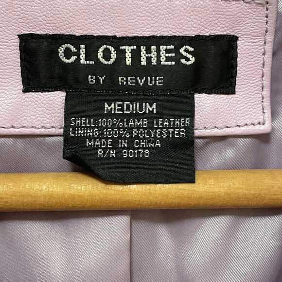 CLOTHES BY REVUE Liliac 100% Lamb Leather 3/4 Length Sleeve Short Jacket Sz M - Picture 2 of 7